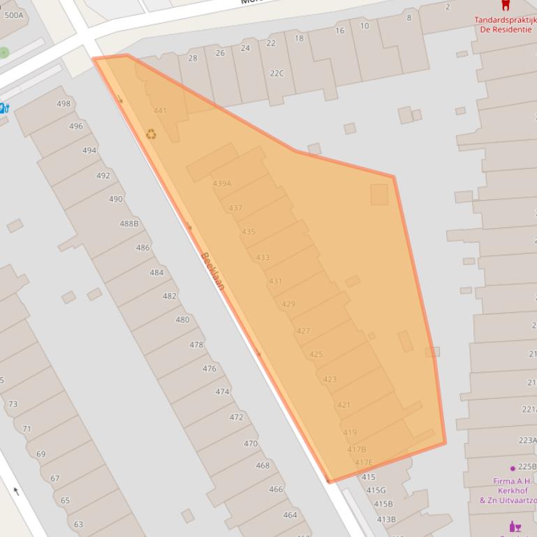 Kaart van postcodegebied 2562BB.