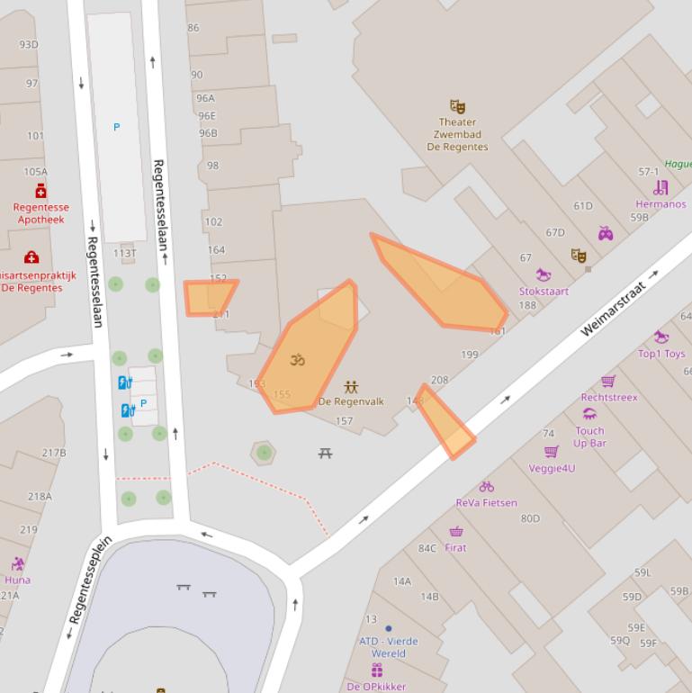 Kaart van postcodegebied 2562ER.