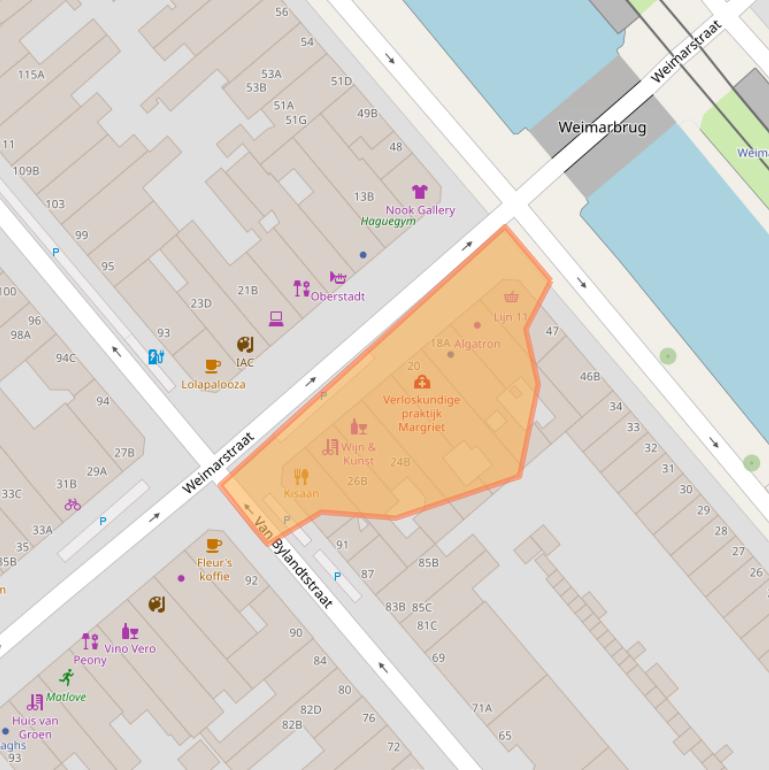 Kaart van postcodegebied 2562GX.