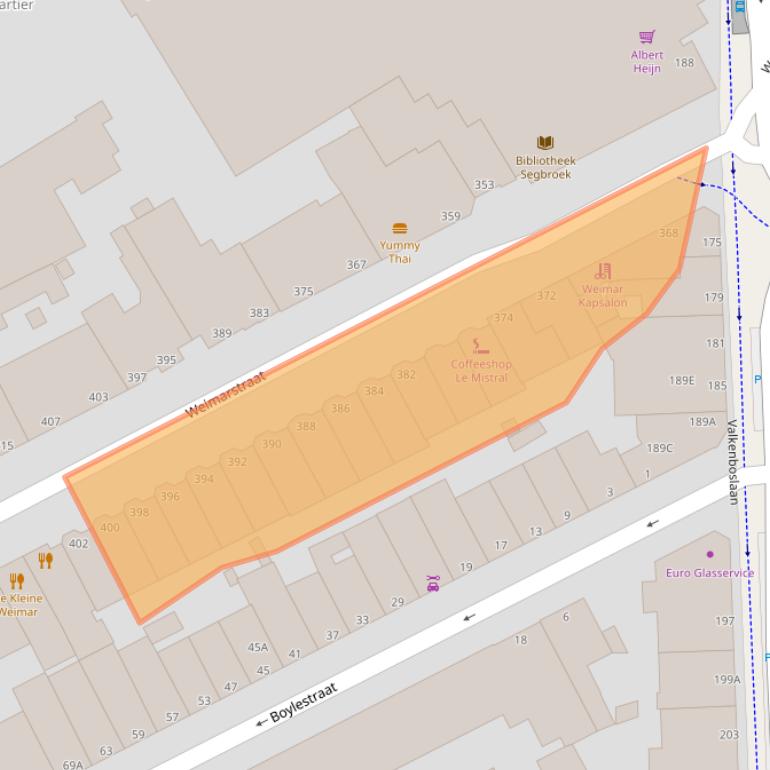 Kaart van postcodegebied 2562HW.