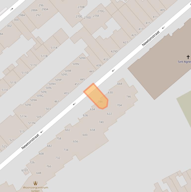 Kaart van postcodegebied 2562LB.