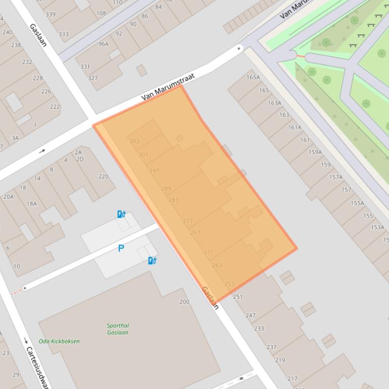 Kaart van postcodegebied 2562LG.