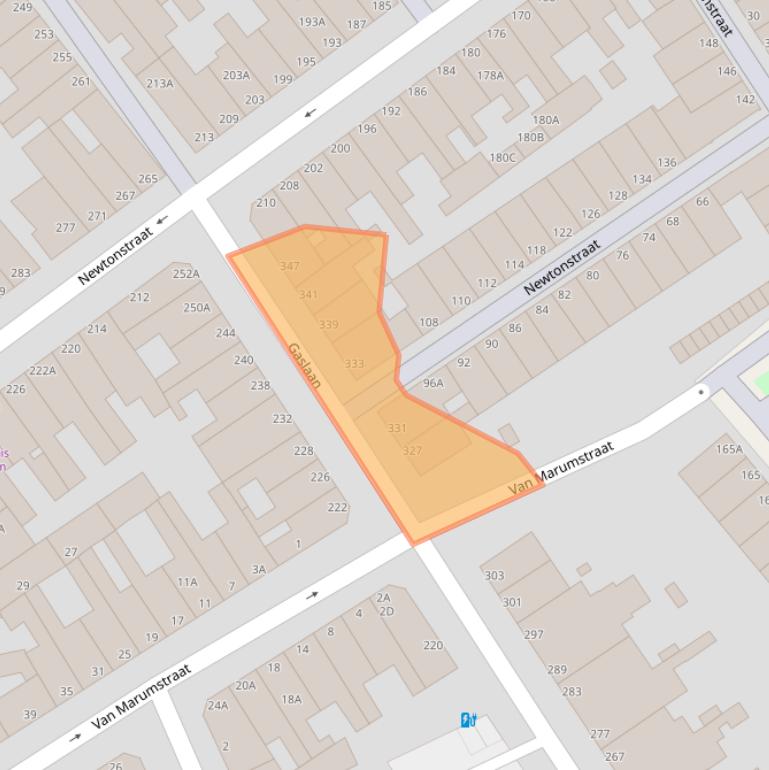 Kaart van postcodegebied 2562LH.