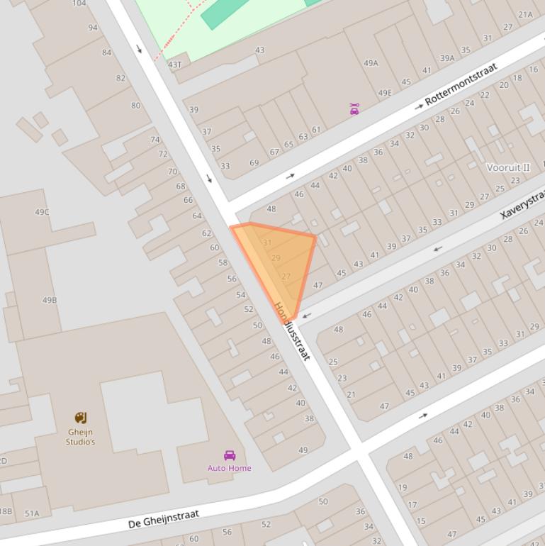 Kaart van postcodegebied 2562LX.