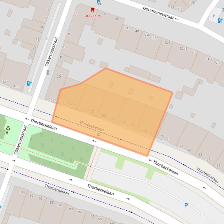 Kaart van postcodegebied 2564BH.