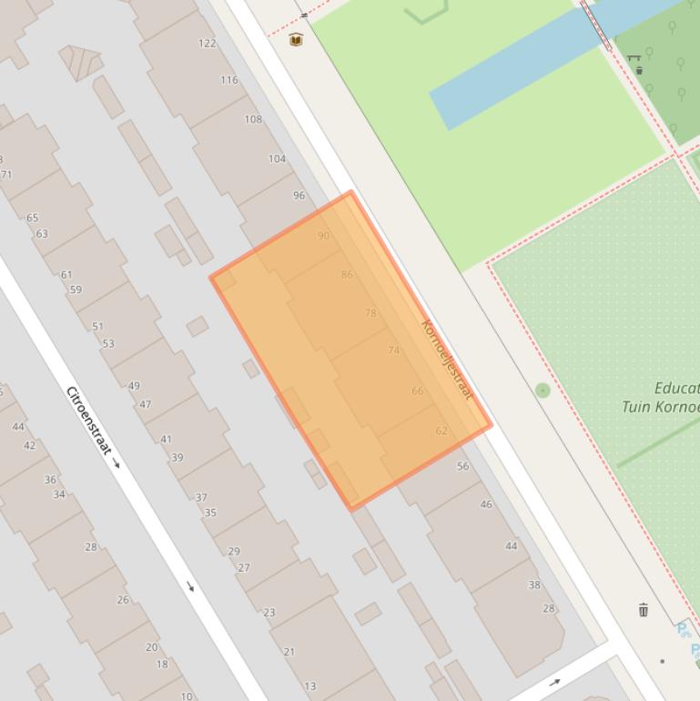 Kaart van postcodegebied 2564LS.