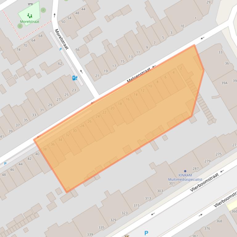 Kaart van postcodegebied 2564TH.