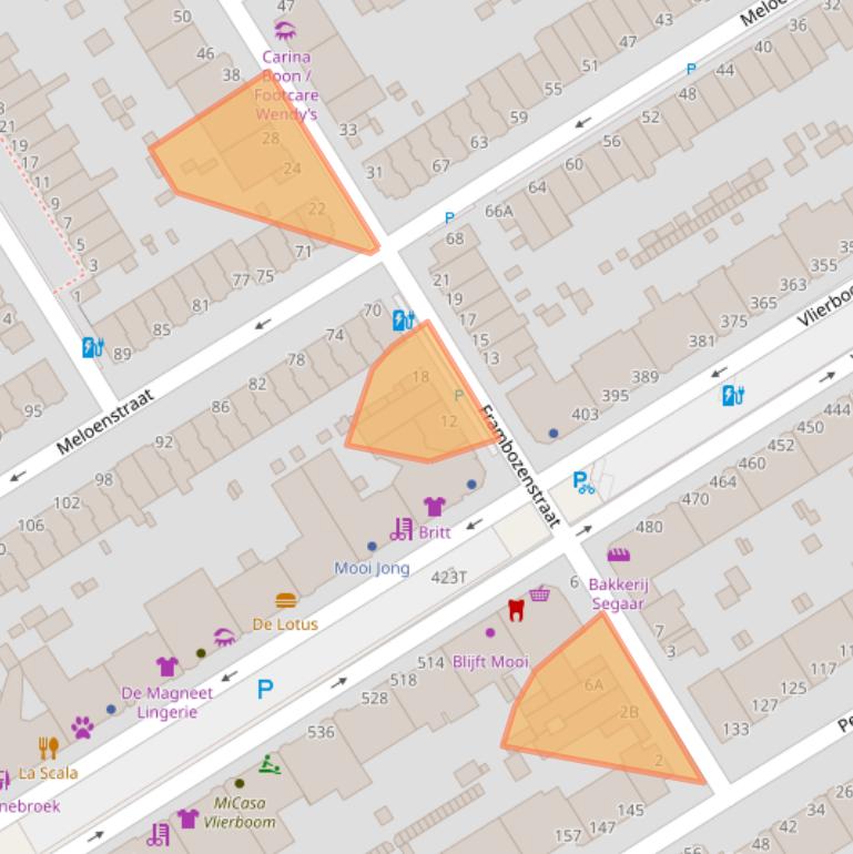 Kaart van postcodegebied 2564XM.