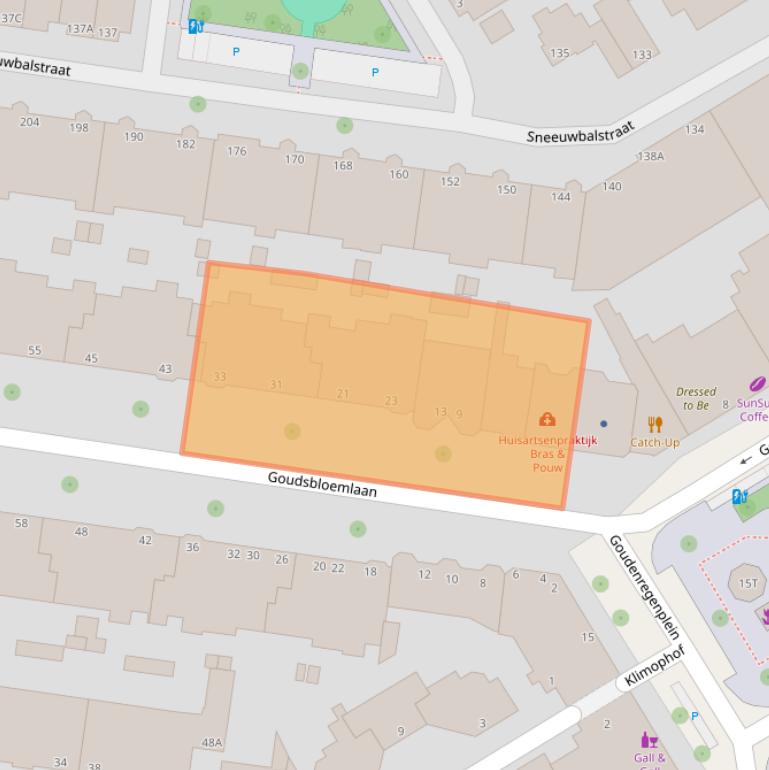 Kaart van postcodegebied 2565CN.