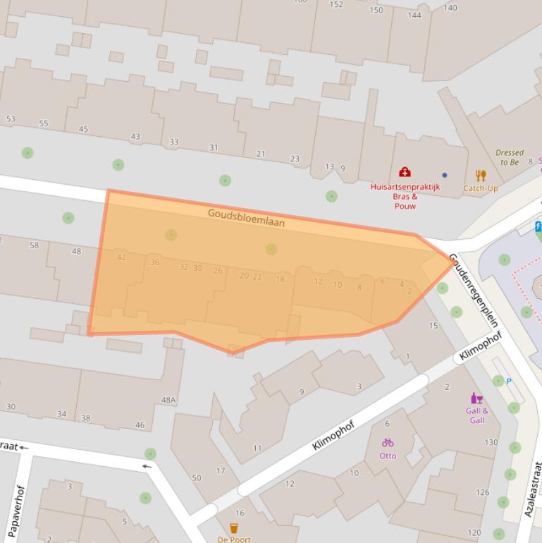 Kaart van postcodegebied 2565CS.