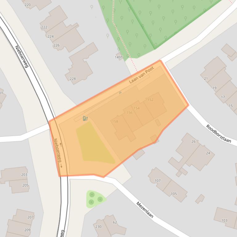 Kaart van postcodegebied 2566EE.