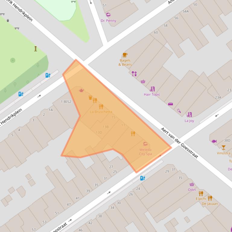 Kaart van postcodegebied 2582AH.