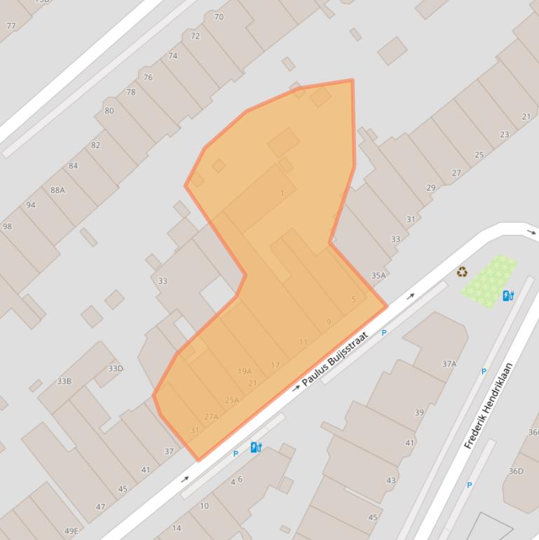 Kaart van postcodegebied 2582CG.