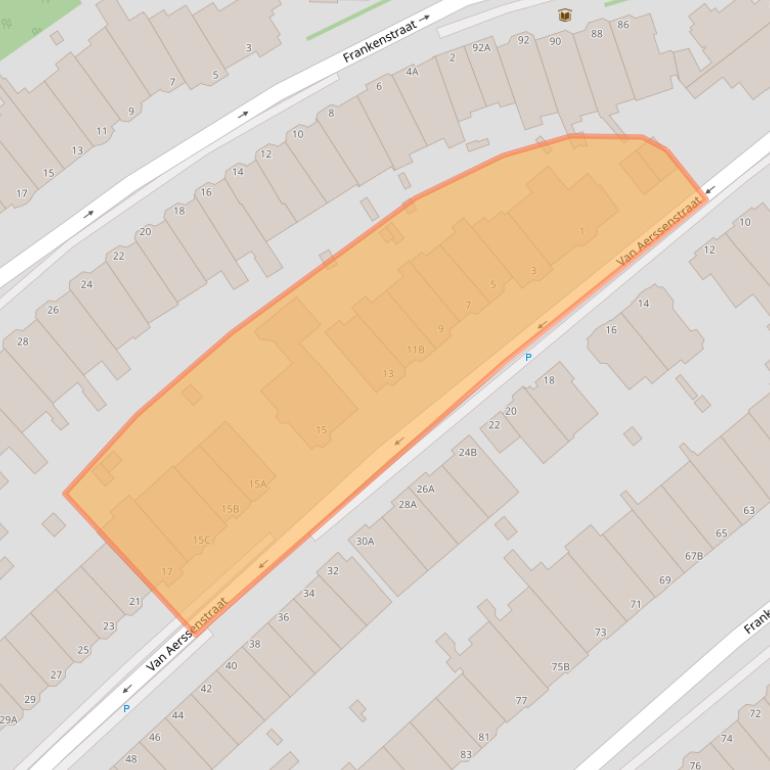 Kaart van postcodegebied 2582JD.