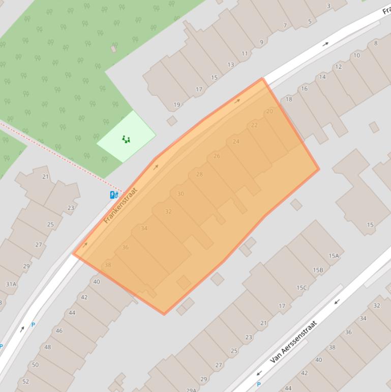 Kaart van postcodegebied 2582SL.