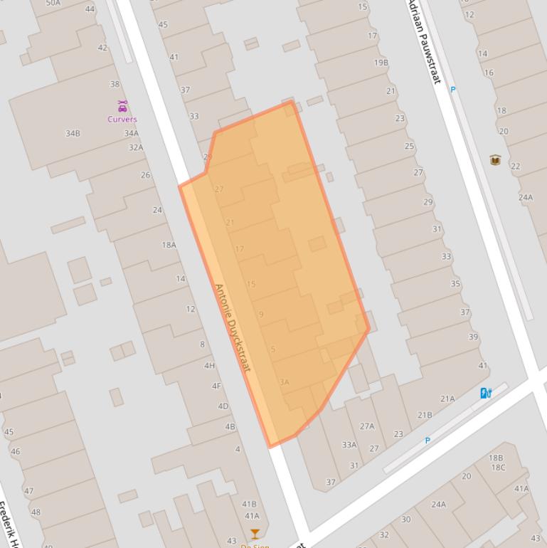 Kaart van postcodegebied 2582TB.