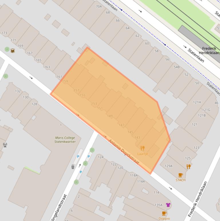 Kaart van postcodegebied 2582TH.