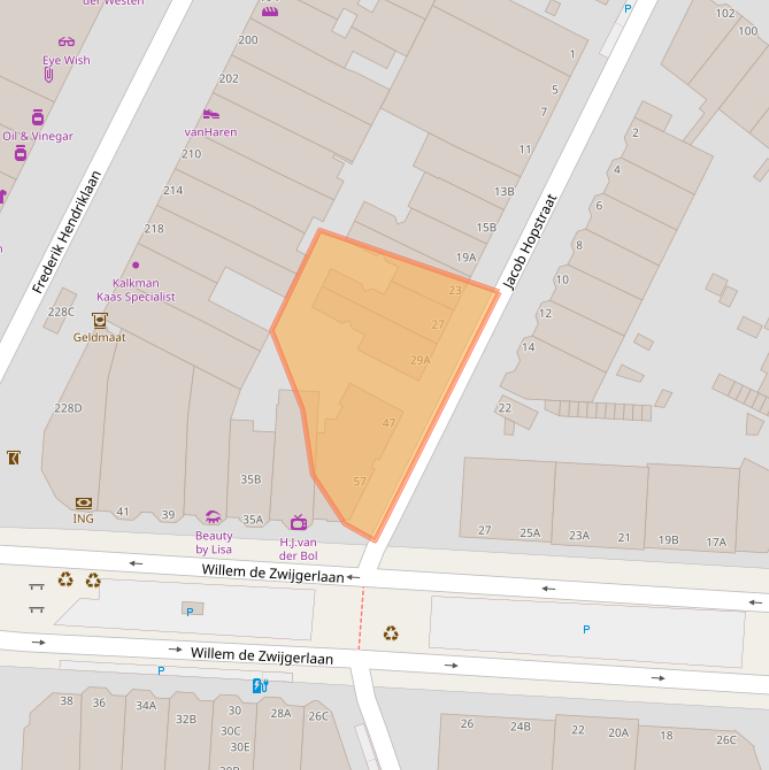 Kaart van postcodegebied 2582TT.