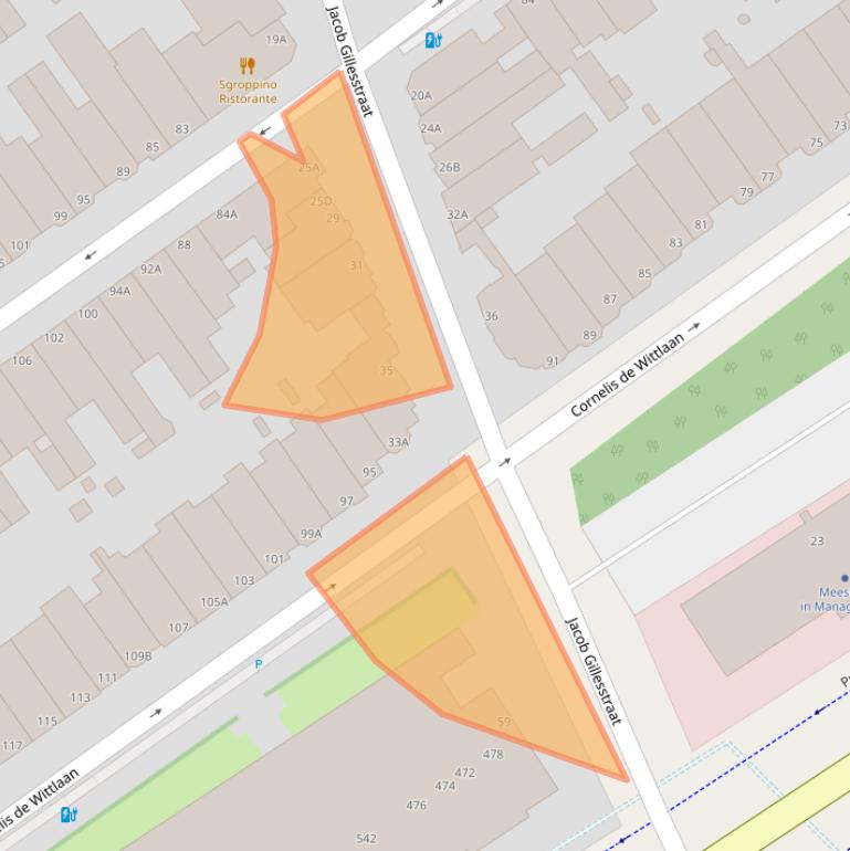 Kaart van postcodegebied 2582XX.