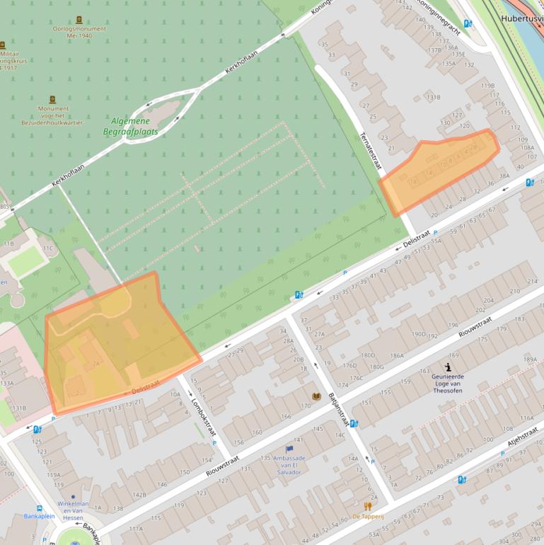 Kaart van postcodegebied 2585XA.