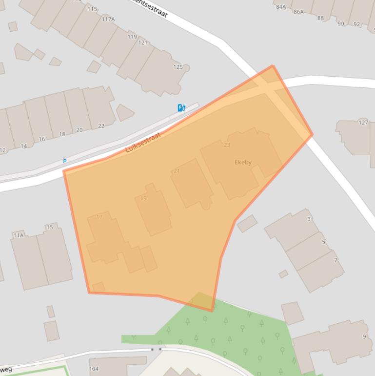 Kaart van postcodegebied 2587AL.