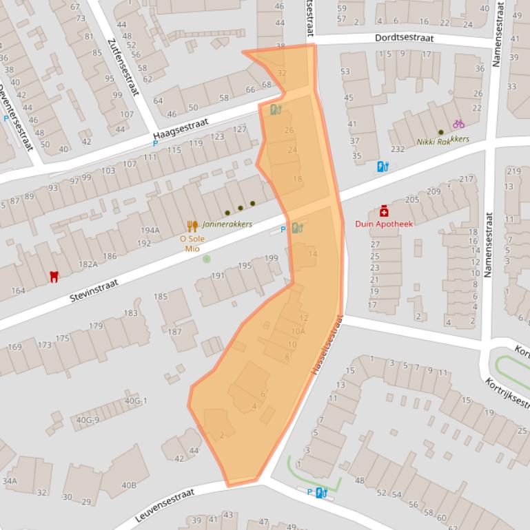 Kaart van postcodegebied 2587GP.