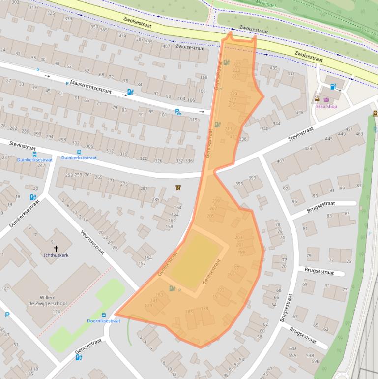 Kaart van postcodegebied 2587HR.