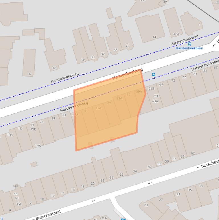 Kaart van postcodegebied 2587SC.