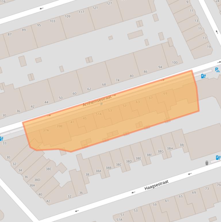 Kaart van postcodegebied 2587SR.