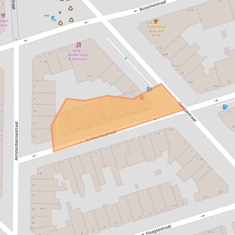 Kaart van postcodegebied 2587ST.