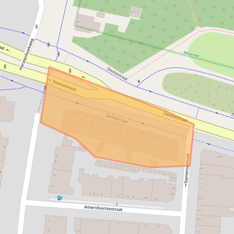 Kaart van postcodegebied 2587VC.