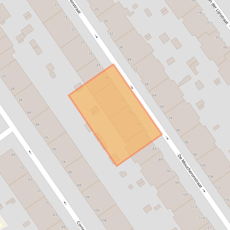 Kaart van postcodegebied 2593PX.