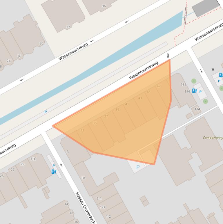 Kaart van postcodegebied 2596CG.