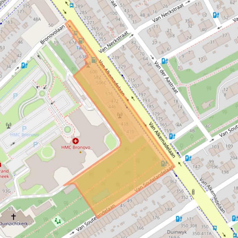 Kaart van postcodegebied 2597AV.