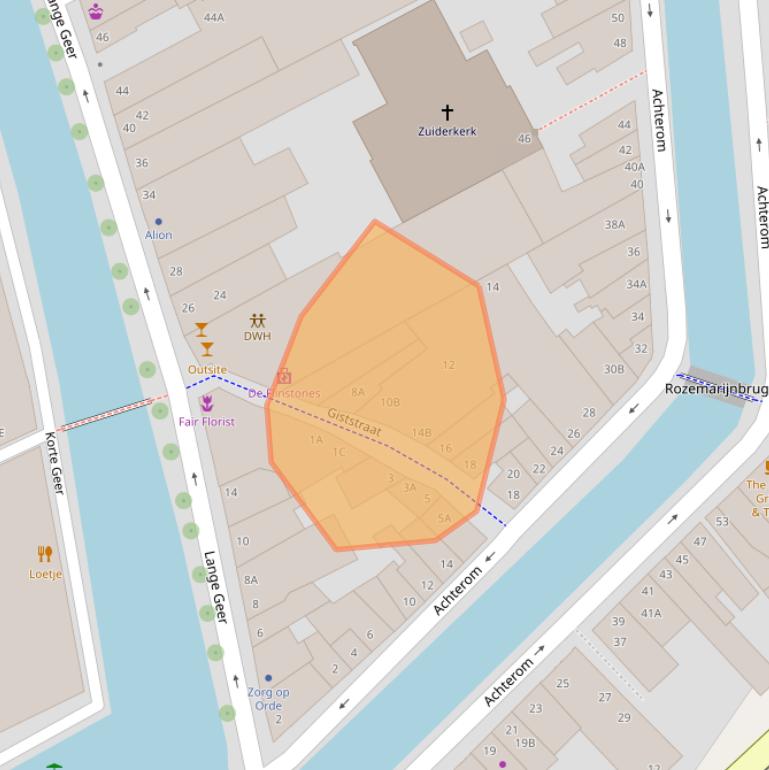 Kaart van postcodegebied 2611PT.