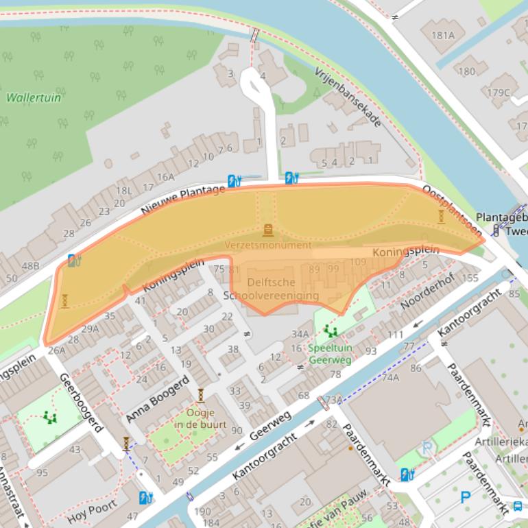 Kaart van postcodegebied 2611XG.