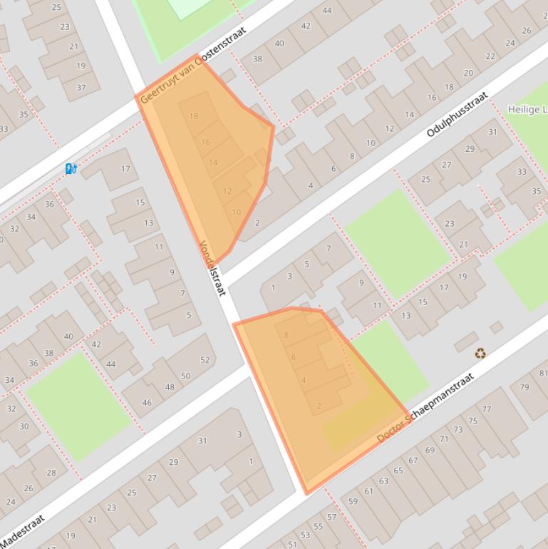 Kaart van postcodegebied 2612RA.