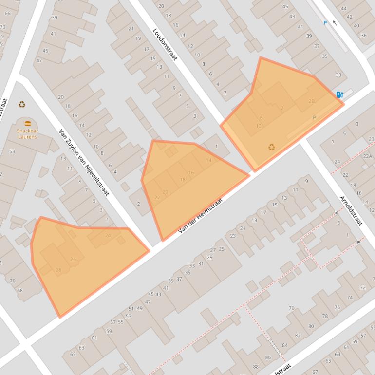 Kaart van postcodegebied 2613EB.