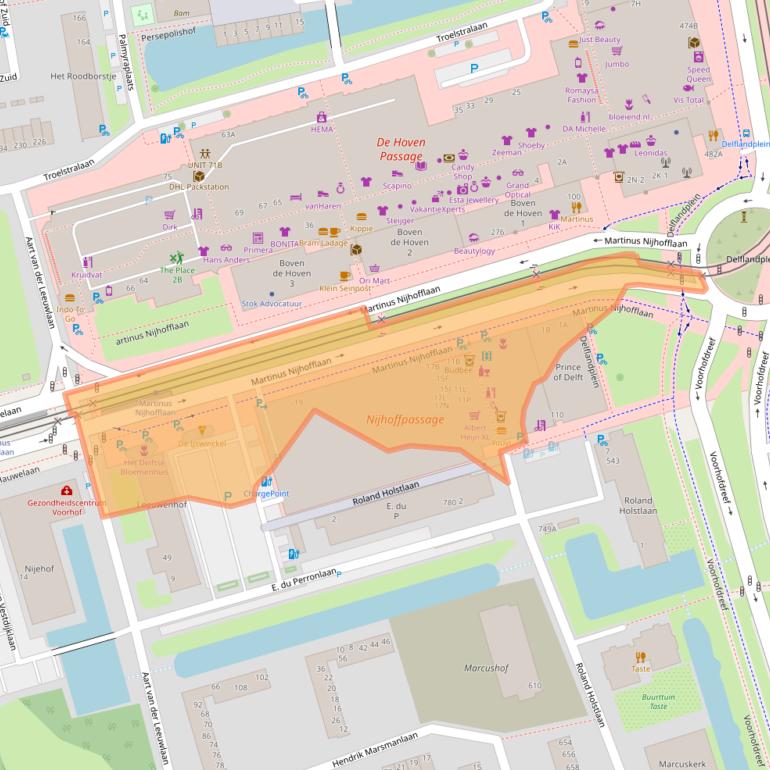 Kaart van postcodegebied 2624ER.