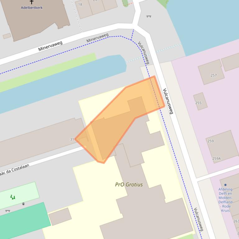 Kaart van postcodegebied 2624XW.