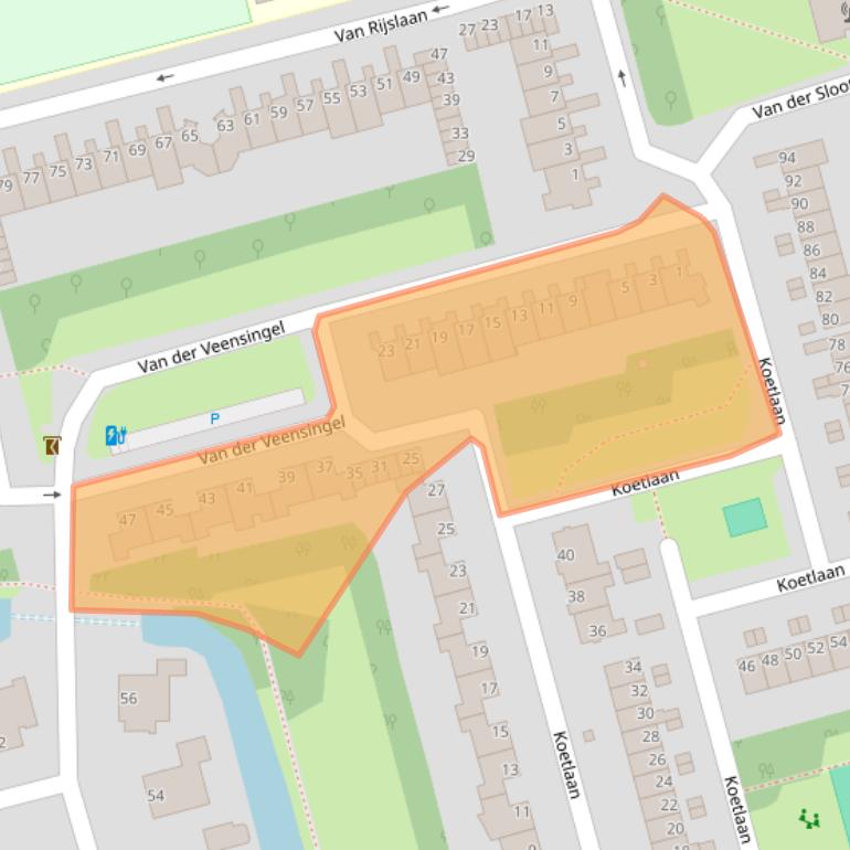 Kaart van postcodegebied 2625KV.