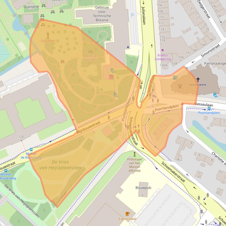 Kaart van postcodegebied 2628BM.