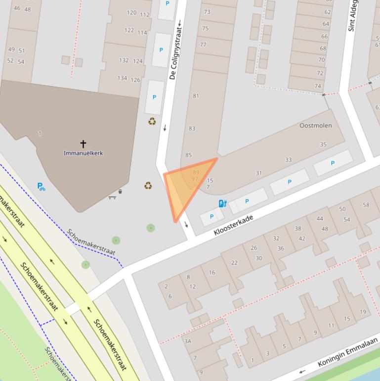 Kaart van postcodegebied 2628HC.