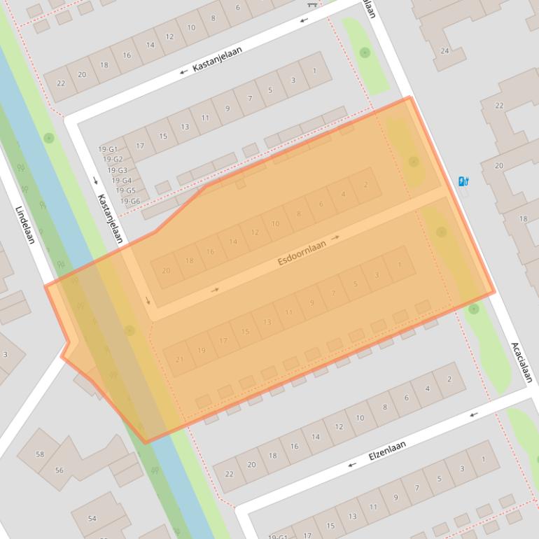 Kaart van postcodegebied 2641AR.