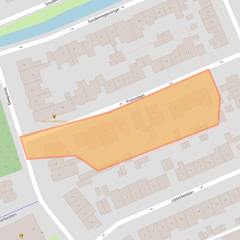 Kaart van postcodegebied 2641AX.
