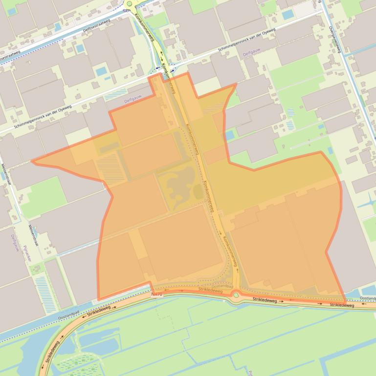 Kaart van postcodegebied 2641NH.