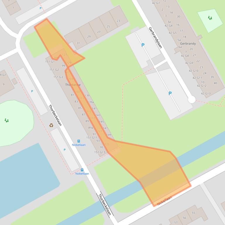 Kaart van postcodegebied 2641XE.