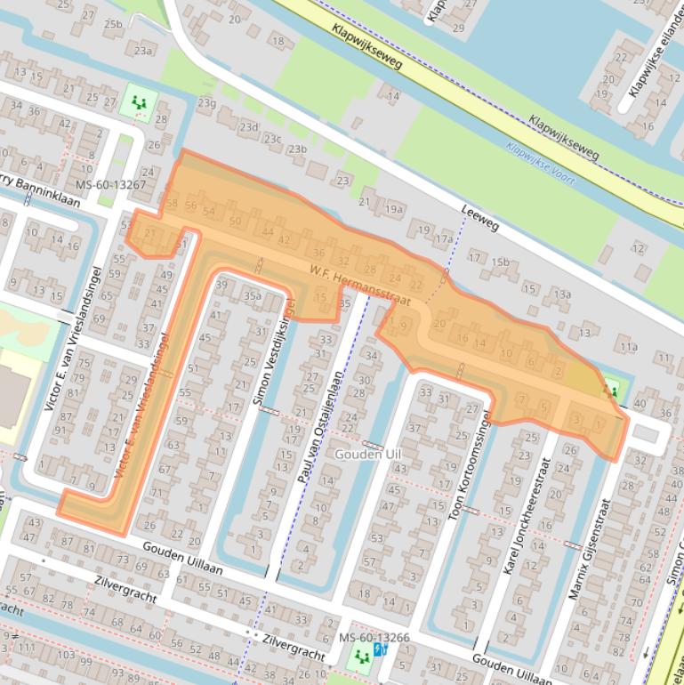 Kaart van postcodegebied 2652KK.