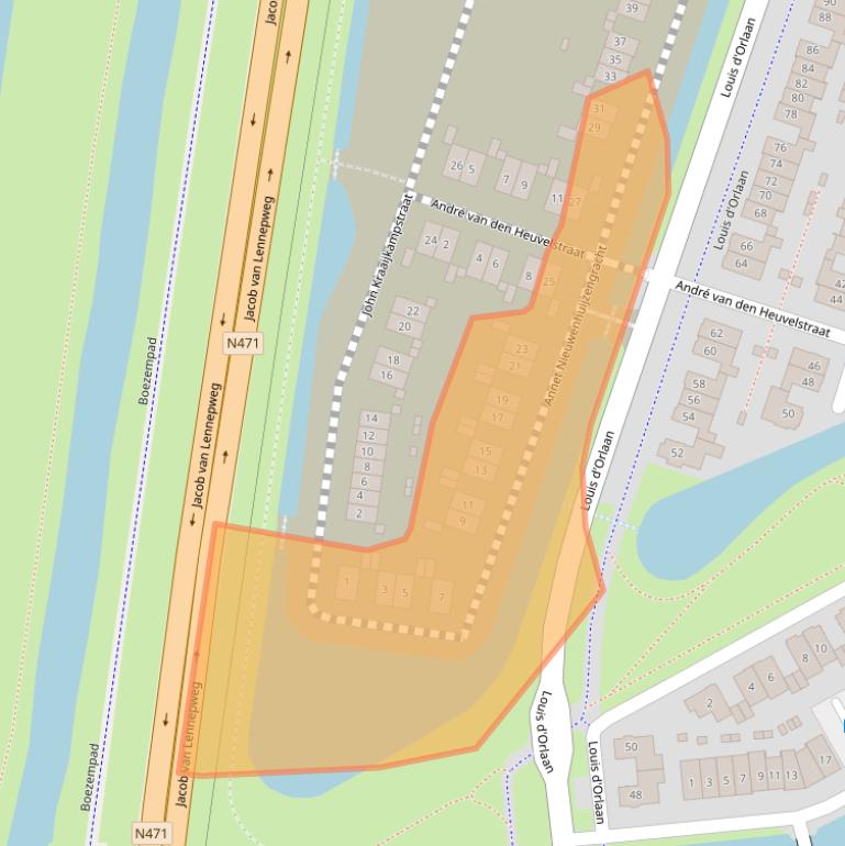 Kaart van postcodegebied 2652RA.