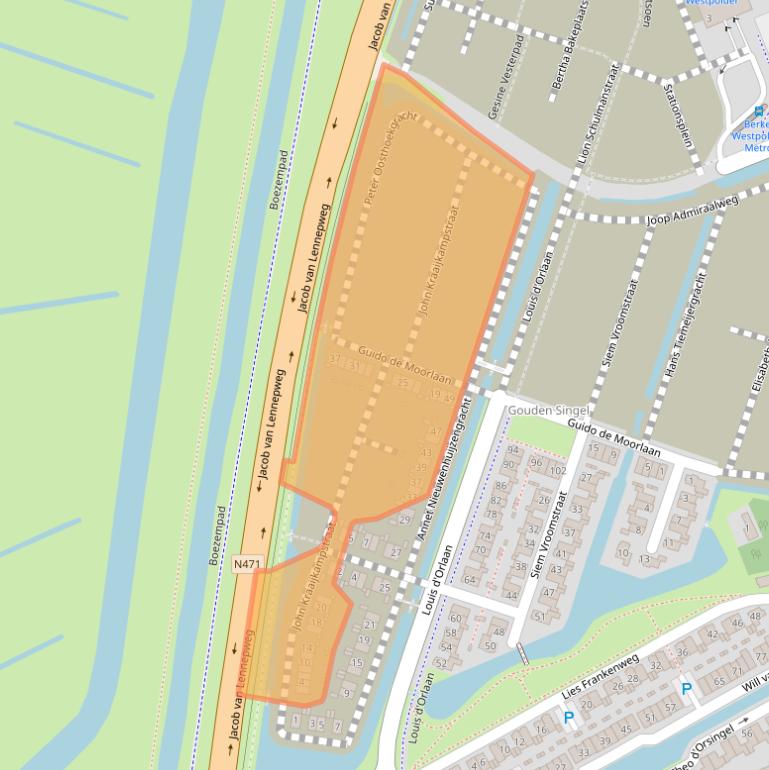 Kaart van postcodegebied 2652RB.